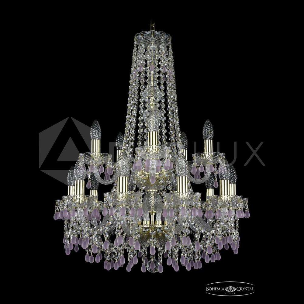 Люстра хрустальная 1410/10+5/195/h-74/2d G V7010 Bohemia Ivele Crystal
