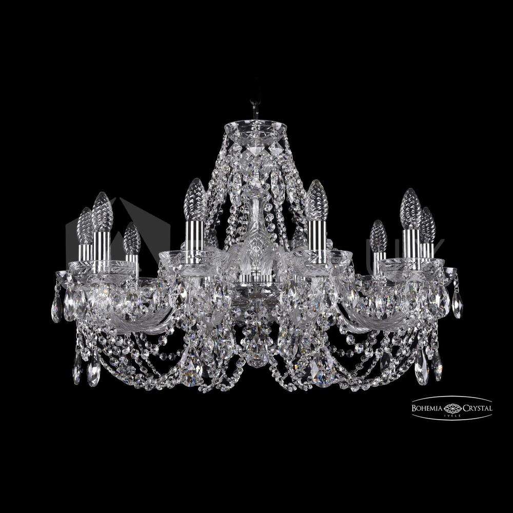 Люстра хрустальная 2406/10/240 Ni Clear/1B Bohemia Ivele Crystal