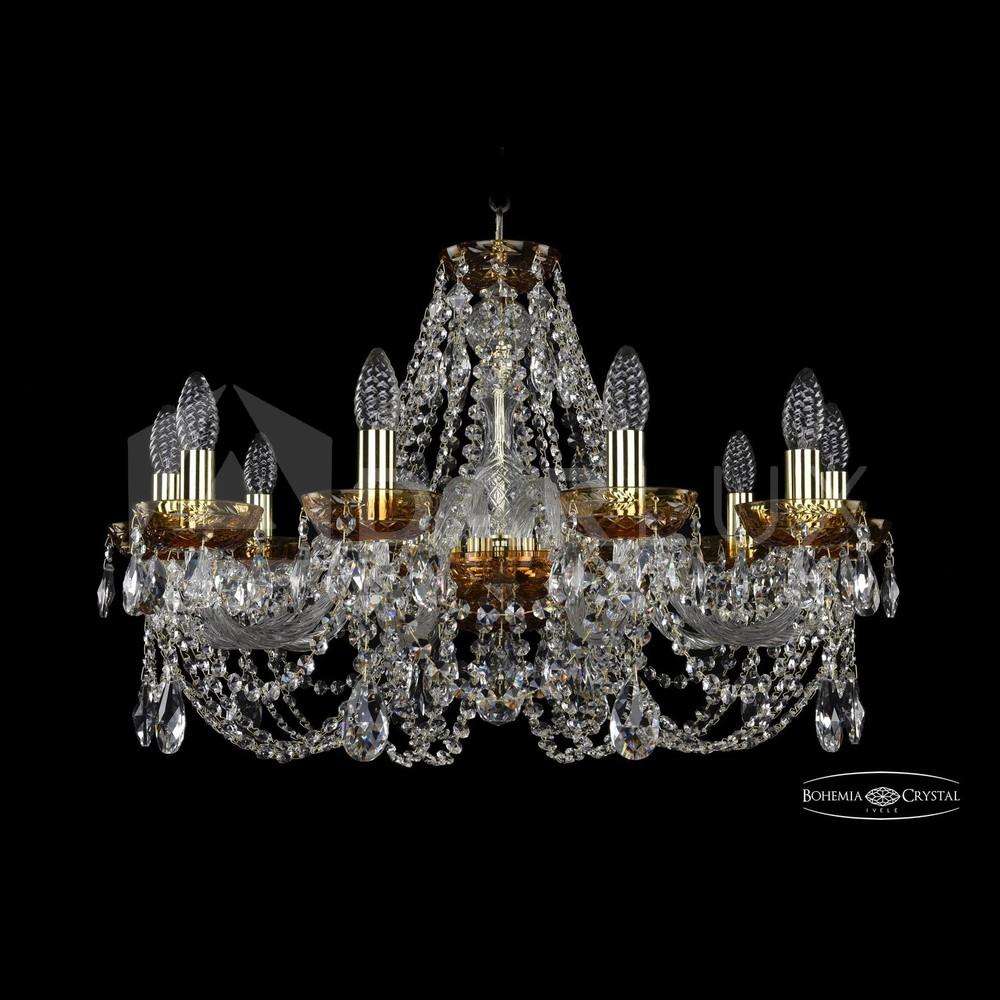 Люстра хрустальная 2406/10/240 G Amber/1B Bohemia Ivele Crystal