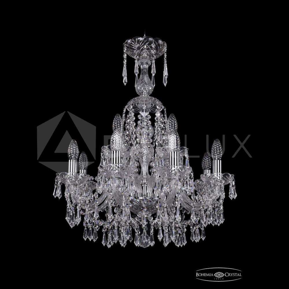 Люстра хрустальная 1403/8+4/195/XL-65 Ni Bohemia Ivele Crystal