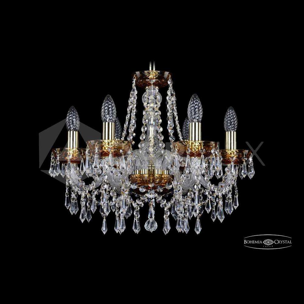 Люстра хрустальная 2403/6/160 G Amber/1B Bohemia Ivele Crystal