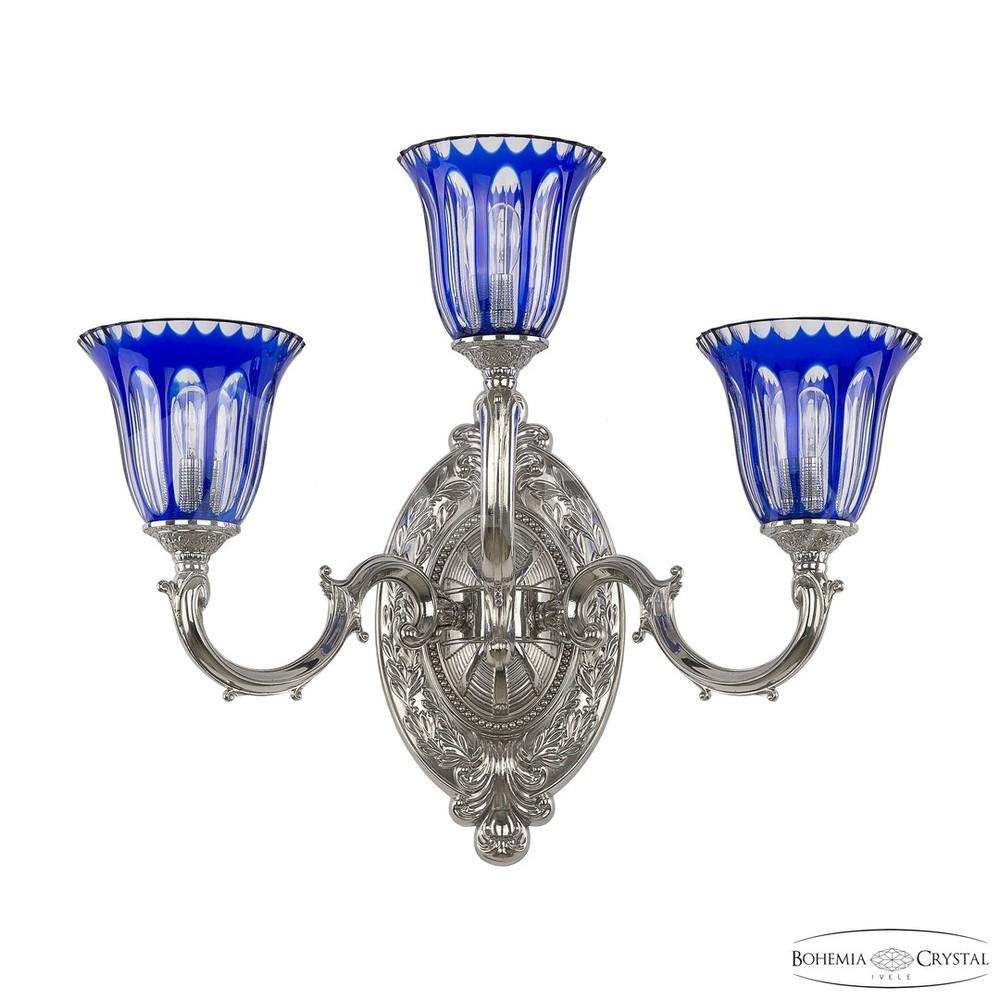 Бра бронзовые 7214B12/2+1/210 Ni P2 U Clear-Blue/H-1H Bohemia Ivele Crystal
