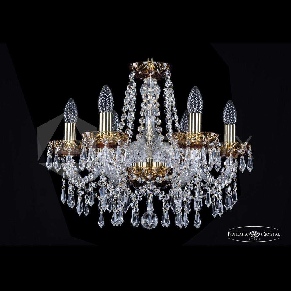 Люстра хрустальная 2403/6/160 G Amber/1A Bohemia Ivele Crystal