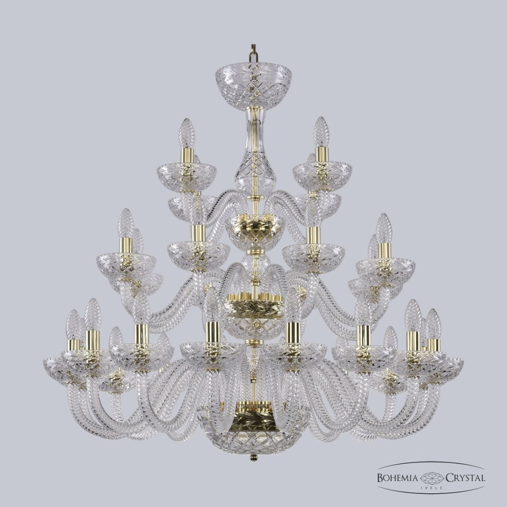 Люстра хрустальная 1310/16+8+4/300/3d G Cl/Clear/M-1F Bohemia Ivele Crystal