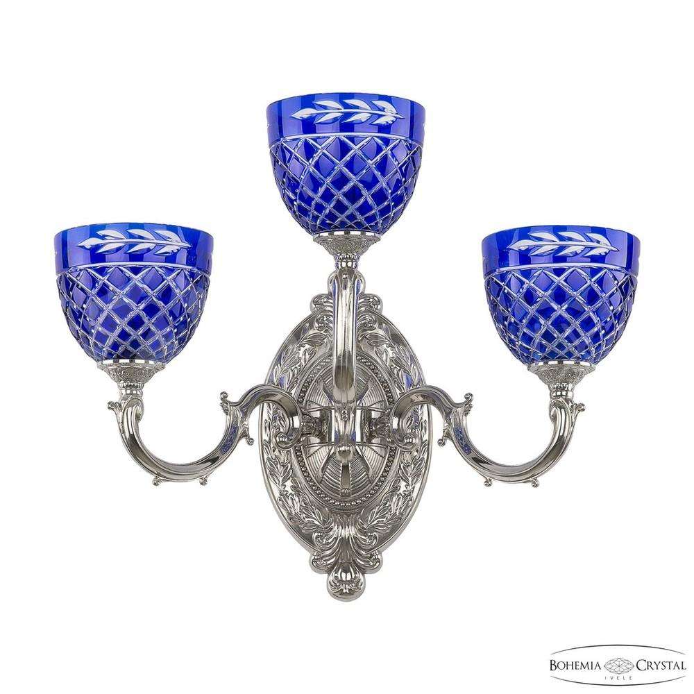 Бра бронзовые 7214B12/2+1/210 Ni P1 U Clear-Blue/H-1J Bohemia Ivele Crystal