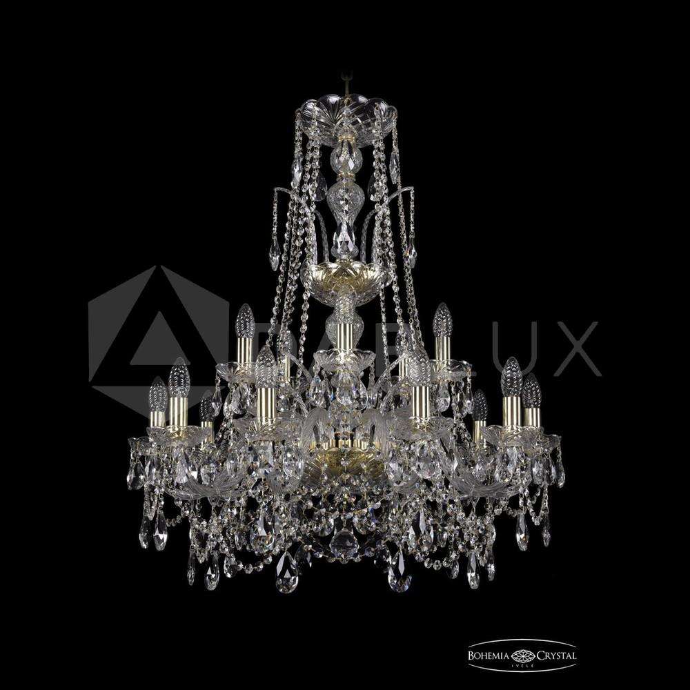 Люстра хрустальная 1411/10+5/240/XL-86 G Bohemia Ivele Crystal