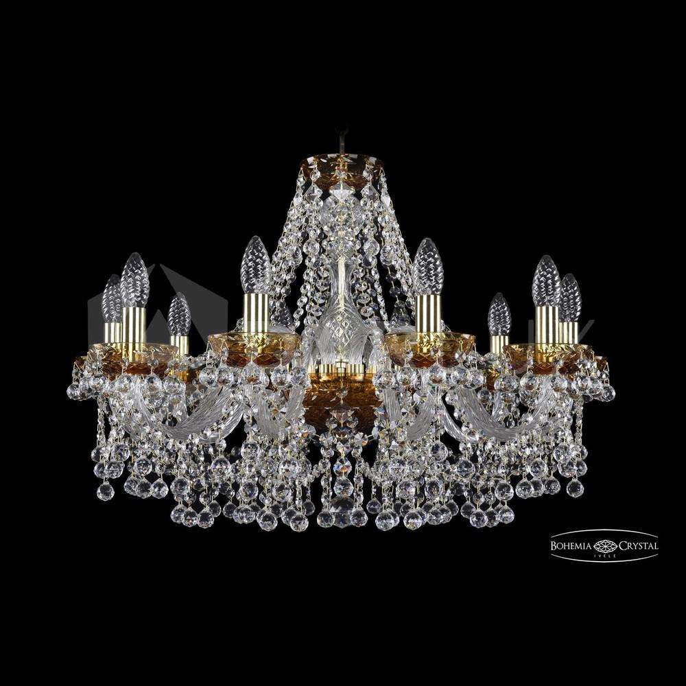 Люстра хрустальная 2409/10/240 G Amber/1B Bohemia Ivele Crystal