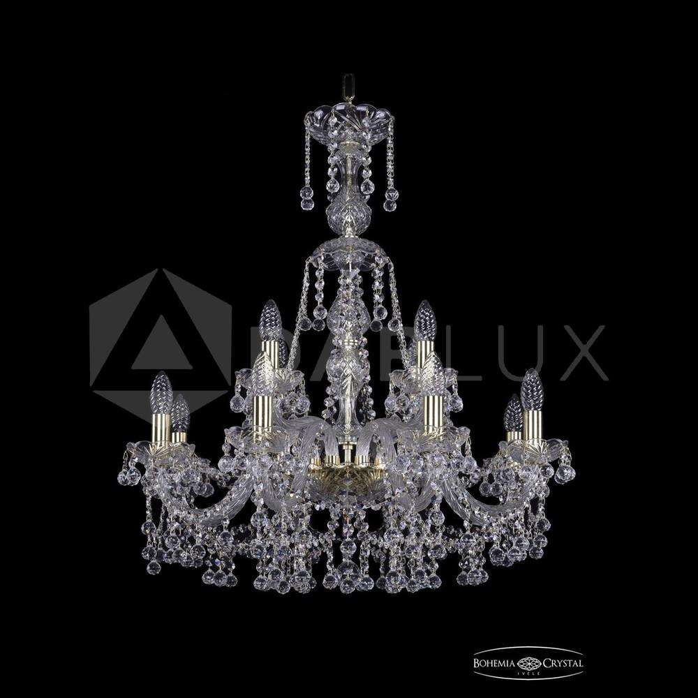 Люстра хрустальная 1409/8+4/240/XL-76 G Bohemia Ivele Crystal